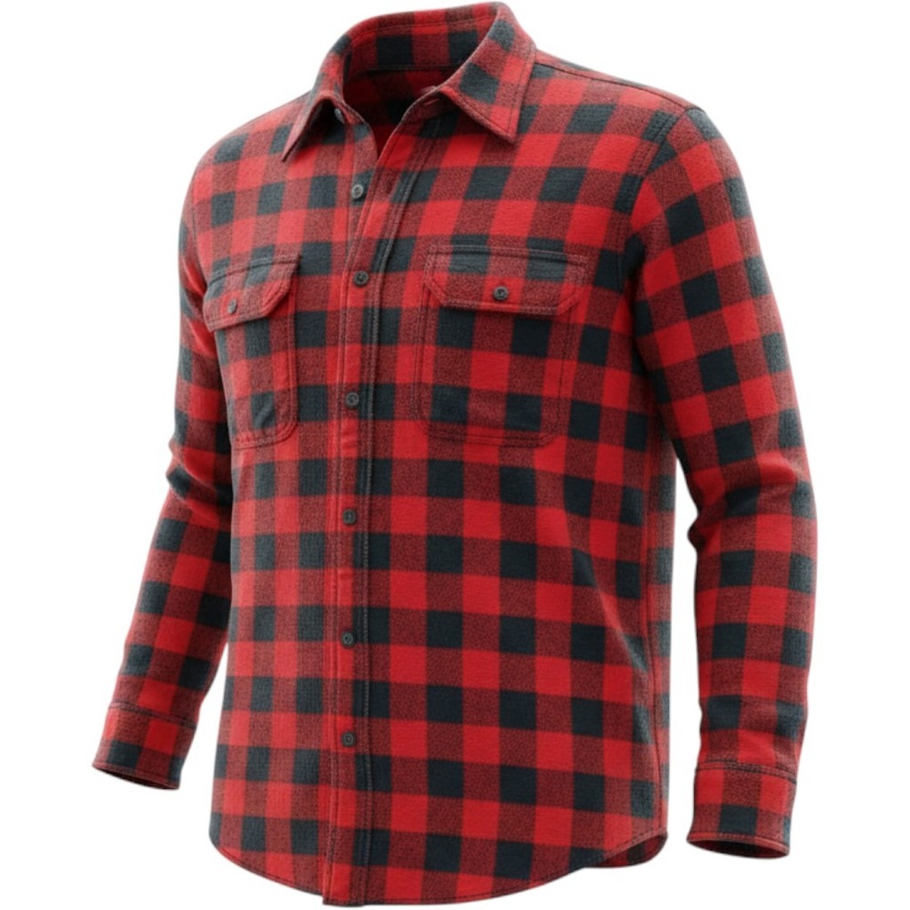 Field & Stream Mens Red Black Buffalo Plaid Flannel Button Down Shirt L/S